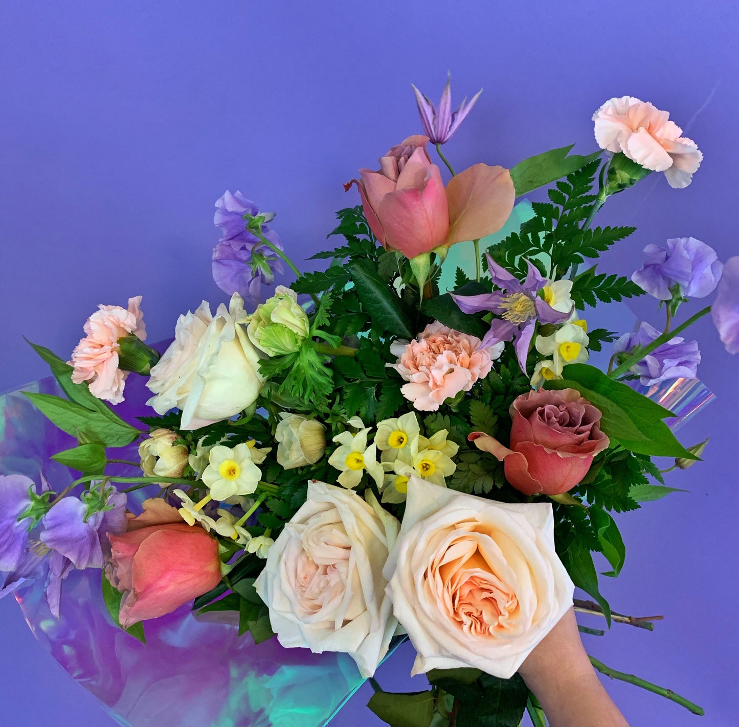 Bright flower arrangement for valentines day.
