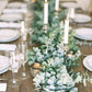 Close up of eucalyptus garland set on table